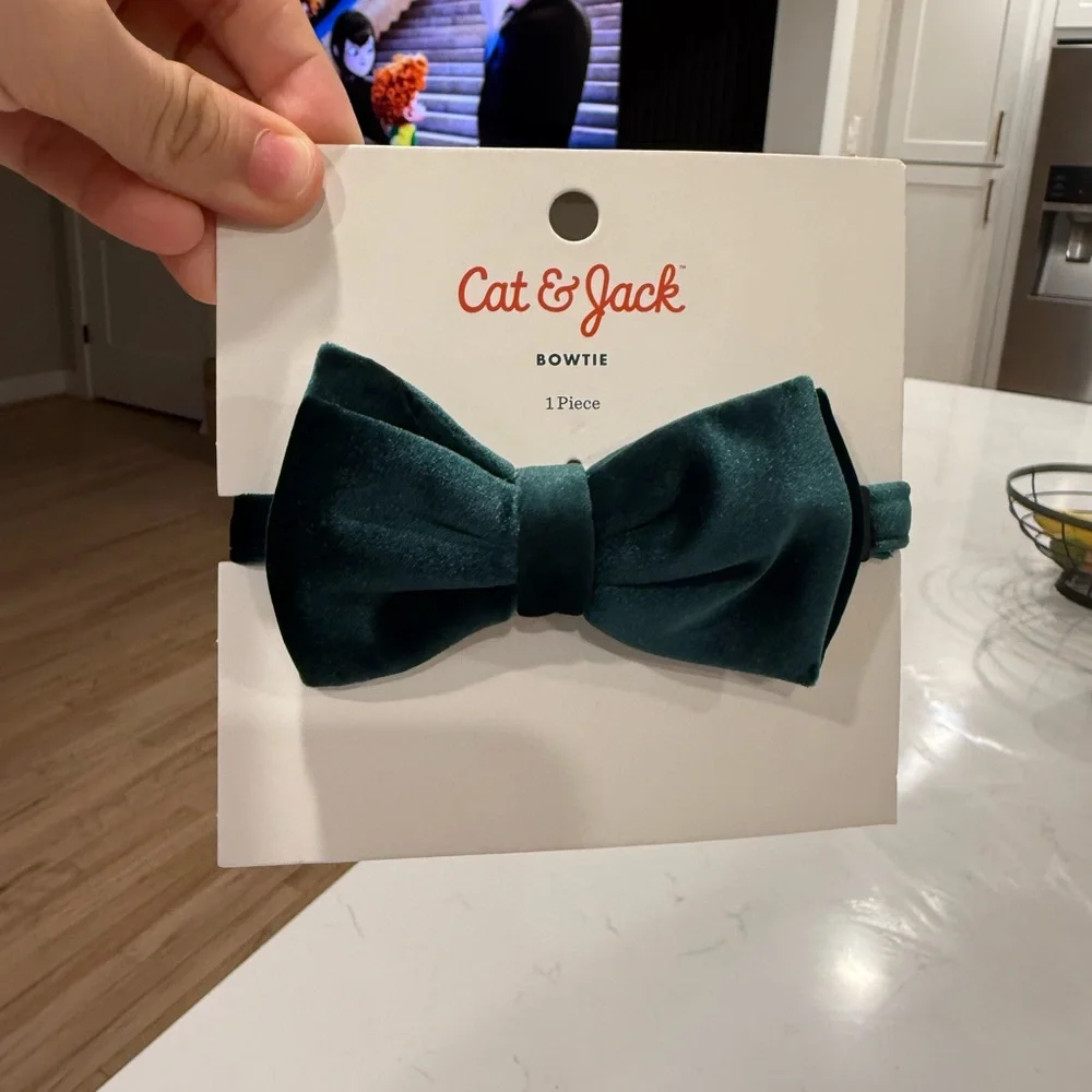 Cat & Jack Velvet Teal Bowtie for Kids
